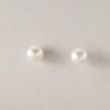 Pearl Earrings Metal Geometric Electroplating Small Flower Semicircle Style For Ladies