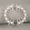 Pearl Earrings Metal Geometric Electroplating Small Flower Semicircle Style For Ladies