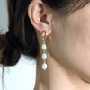 Pearl Earrings Retro Geometric Asymmetrical Electroplating For Women