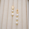 Pearl Earrings Retro Geometric Asymmetrical Electroplating For Women