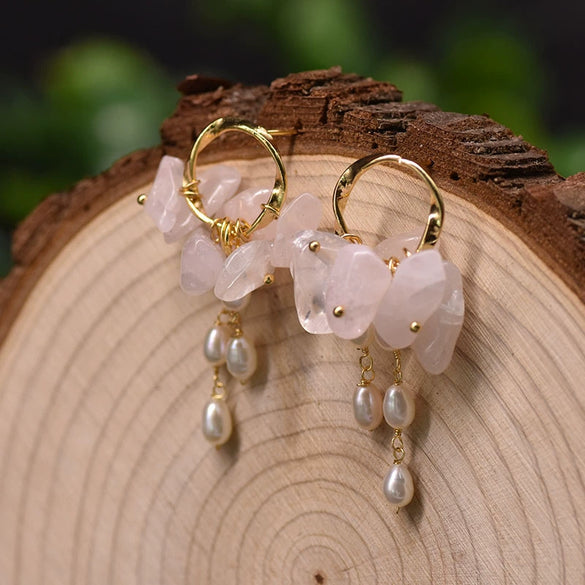 Pearl Earrings Retro Geometric Constellation Electroplating Jewelry For Women