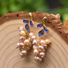 Pearl Earrings Retro Geometric Constellation Electroplating Jewelry For Women