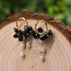 Pearl Earrings Retro Geometric Constellation Electroplating Jewelry For Women