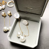 Pearl Earrings Retro Geometric Drop Shape Cshaped Electroplated Jewelry For Women