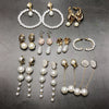 Pearl Earrings Retro Geometric Drop Shape Cshaped Electroplated Jewelry For Women