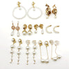 Pearl Earrings Retro Geometric Drop Shape Cshaped Electroplated Jewelry For Women