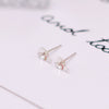 Pearl Earrings S925 Silver Needle 18K Gold Plated Copper Accessories Electroplating Diy Cross Bowl Style