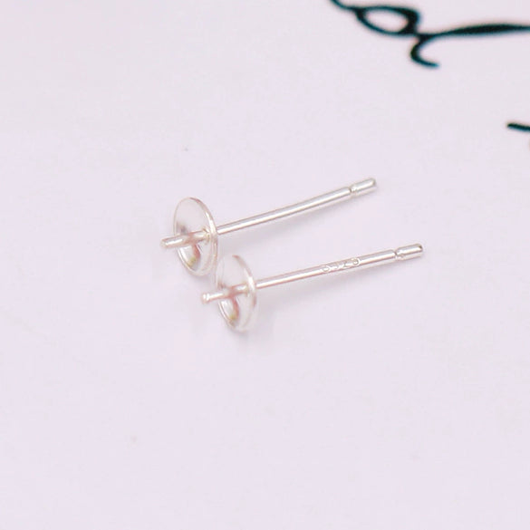 Pearl Earrings S925 Silver Needle 18K Gold Plated Copper Accessories Electroplating Diy Cross Bowl Style