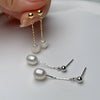 Pearl Earrings 925 Silver Beaded Women's Rice And Water Drop Shape Freshwater Pearl Earrings