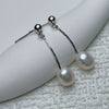 Pearl Earrings 925 Silver Beaded Women's Rice And Water Drop Shape Freshwater Pearl Earrings