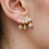 Pearl Earrings 925 Silver Needle Light Luxury Minimalist Geometric Electroplated Women's Jewelry
