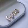 Pearl Earrings 925 Silver Needle Women's Exquisite Design Oblate Shape
