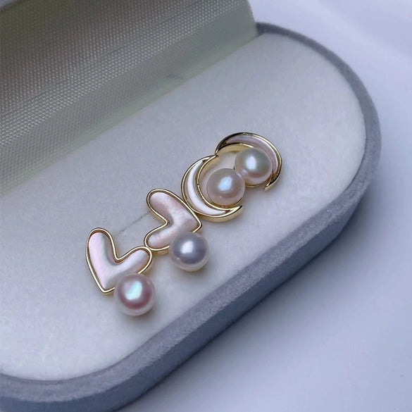 Pearl Earrings 925 Silver Needle Women's Exquisite Design Oblate Shape