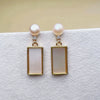 Pearl Earrings 925 Silver Needle Women's Minimalist Oblate Freshwater Pearl Jewelry