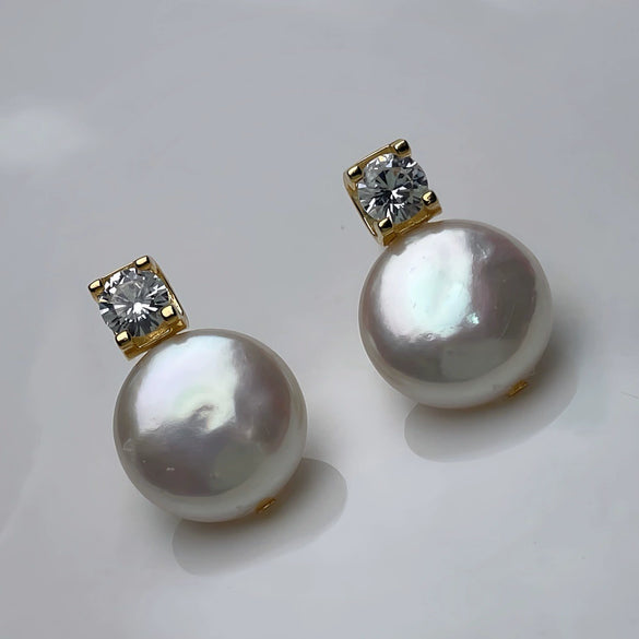 Pearl Earrings 925 Silver Needle Women's Special Shape