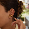 Pearl Earrings Stainless Steel Geometric Electroplated Light Luxury Niche Style