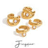 Pearl Earrings Stainless Steel Geometric Electroplated Light Luxury Niche Style