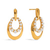 Pearl Earrings Stainless Steel Geometric Electroplating For Women