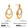 Pearl Earrings Stainless Steel Geometric Electroplating For Women