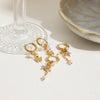 Pearl Earrings Stainless Steel Geometric Electroplating Women's Light Luxury Minimalist Ins Style