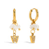Pearl Earrings Stainless Steel Geometric Electroplating Women's Light Luxury Minimalist Ins Style