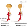 Pearl Earrings Stainless Steel Geometric Light Luxury Minimalist Electroplated Ear Jewelry For Women