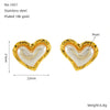 Pearl Earrings Stainless Steel Heartshaped Electroplated Fashionable Women's