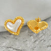 Pearl Earrings Stainless Steel Heartshaped Electroplated Fashionable Women's