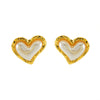 Pearl Earrings Stainless Steel Heartshaped Electroplated Fashionable Women's