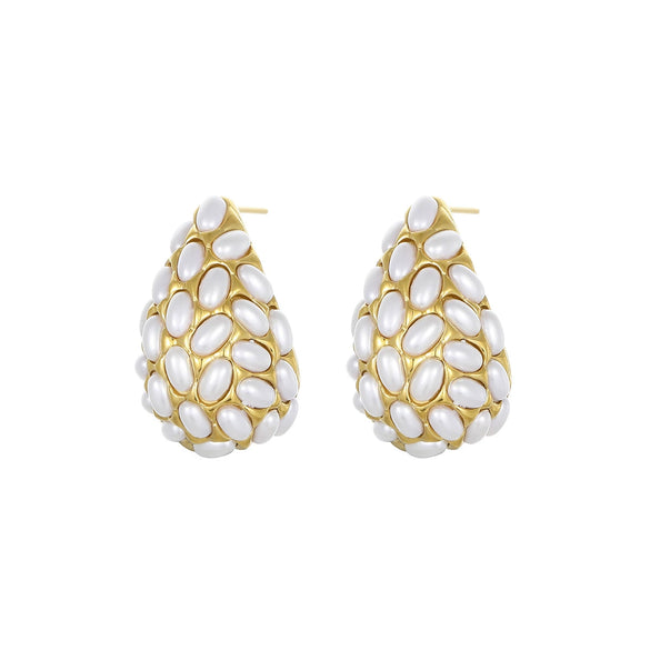 Pearl Earrings Stainless Steel 18K Electroplating Geometric Women's Fashion