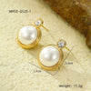 Pearl Earrings Stainless Steel 18K Geometric Round Vintage Electroplated For Women