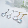 Pearl Earrings 925 Sterling Silver Lucky Star Special Shape Minimalist Women's