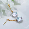 Pearl Earrings 925 Sterling Silver Lucky Star Special Shape Minimalist Women's