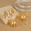 Pearl Earrings 316L Stainless Steel Electroplating Fashion Design For Women