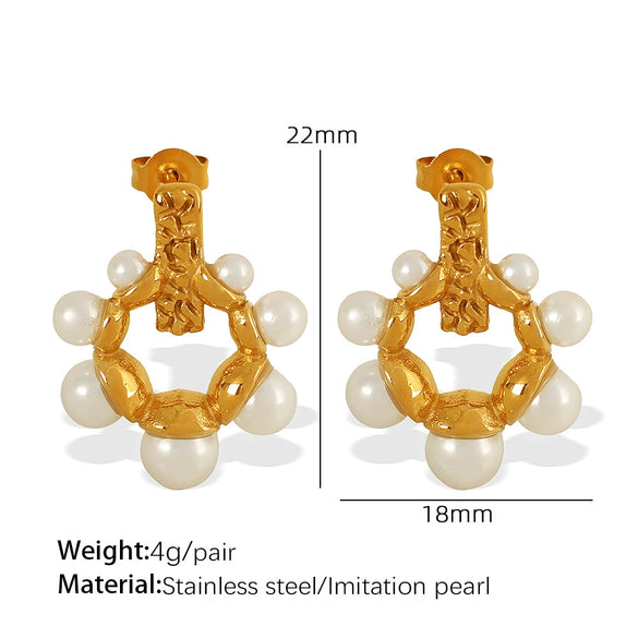 Pearl Earrings 316L Stainless Steel Electroplating Fashion Design For Women
