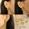 Pearl Earrings 316L Stainless Steel Electroplating Fashion Design For Women