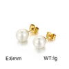 Pearl Earrings Titanium Steel Geometric Light Luxury Electroplating