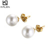 Pearl Earrings Titanium Steel Geometric Light Luxury Electroplating