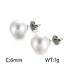 Pearl Earrings Titanium Steel Geometric Light Luxury Electroplating