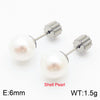 Pearl Earrings Titanium Steel Geometric Light Luxury Electroplating