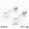 Pearl Earrings Titanium Steel Geometric Light Luxury Electroplating