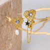 Pearl Earrings Titanium Steel Love Heart And Ushape Pure Handmade Light Luxury Style