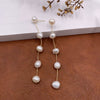 Pearl Earrings Vintage Palace Style Geometric Pure Handmade Real Gold Plated