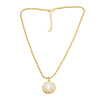 Pearl Fivepointed Star Copper 18K Gold Plated Pendant Necklace For Women Simple Style