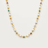 Pearl Flower Diamond Color Gem Electroplated Gold Necklace Imitation Pearls Geometric Style Women's