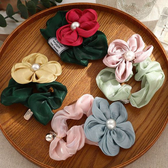 Pearl Flower Handmade Highend Elastic Women's Hair Band Hair Accessory