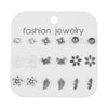 Pearl Flower Leaf Fivepointed Star Butterfly Earrings Set Gold Plated Geometric Design