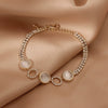 Pearl Flower Light Luxury Women's Bracelet Real Gold Electroplated