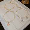 Pearl Flower Light Luxury Women's Bracelet Real Gold Electroplated