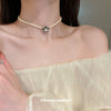 Pearl Flower Necklace Real Gold Plated Copper Pendant For Women French Baroque Fashion